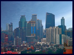 Guangzhou skyline from our hotel room at the Yutong Hotel: Tianhe district.